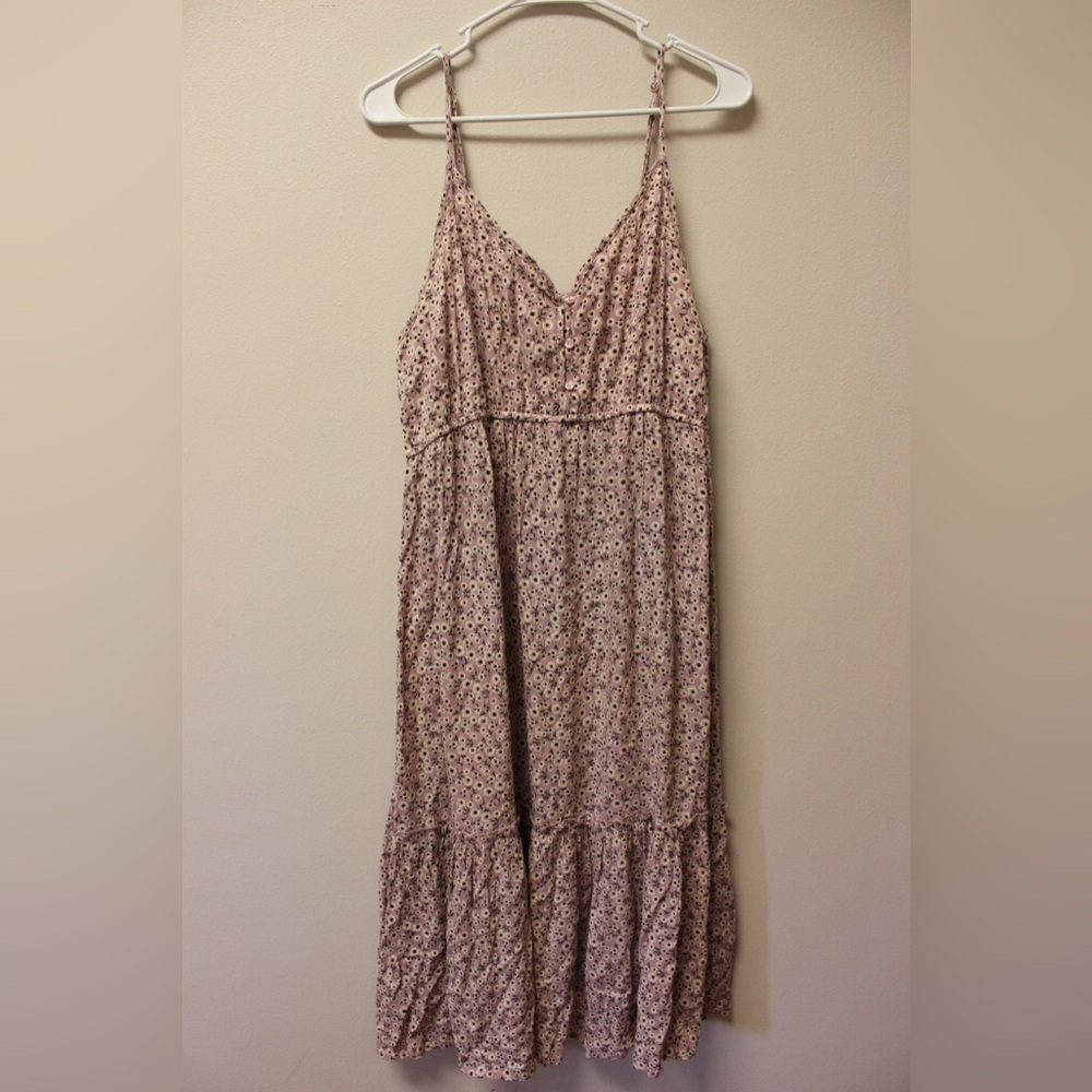 Blush Pink Floral Spaghetti Strap Dress